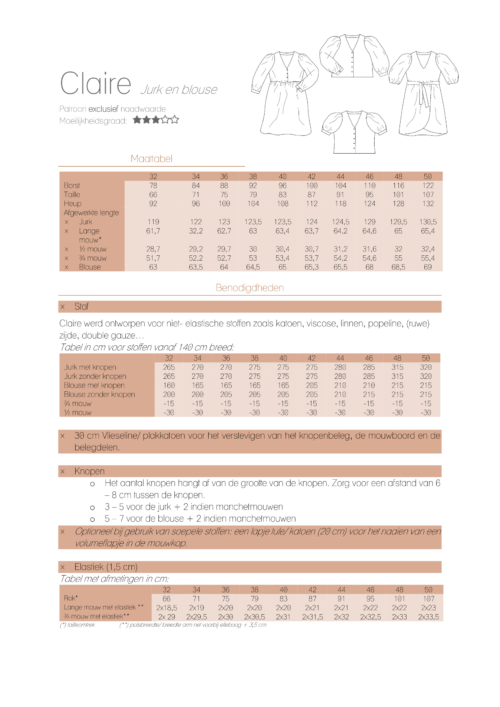 Claire jurk (Geprint met digitale handleiding) - Afbeelding 2