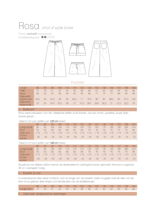 Rosa broek/ short (Geprint met digitale handleiding) - Afbeelding 2