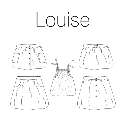 Louise top en rok (Geprint met digitale handleiding)